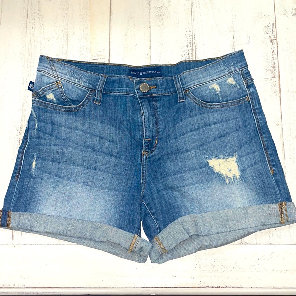 Rock & Republic Studded Jean Shorts